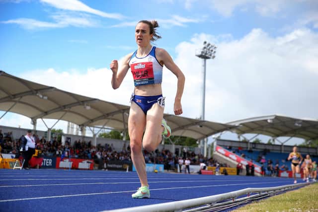 Laura Muir in the Women's 1500m final at the Muller UK Athletics Championships at Manchester Regional Arena last month. (Photo by Alex Livesey/Getty Images)
