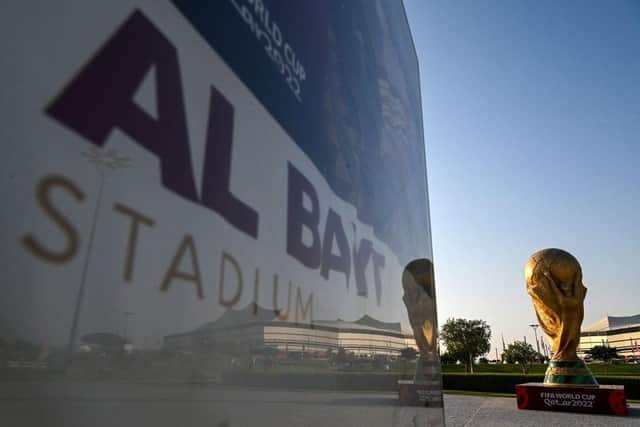 The Al-Bayt Stadium will host the World Cup opener between Qatar and Ecuador. (Photo by KIRILL KUDRYAVTSEV/AFP via Getty Images)
