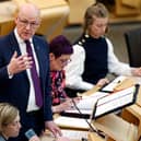John Swinney speaks during First Minister's Questions at Scottish Parliament Building last week (Picture: Jeff J Mitchell/Getty Images)