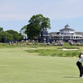 Tiger Woods, the 2000 winner, plays an approach shot on the 18th hole during a practice round prior to the 106th PGA Championship at Valhalla Golf Club in Louisville, Kentucky. Picture: Andy Lyons/Getty Images.