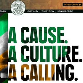 A graphic from Celtic's season ticket website featuring the stripes