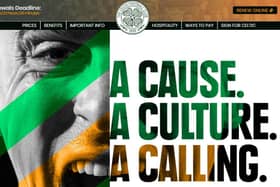 A graphic from Celtic's season ticket website featuring the stripes