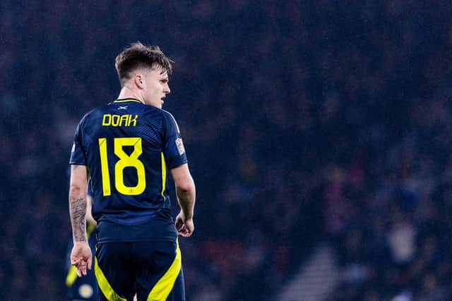 Scotland's Ben Doak glances round against Croatia on Friday but there's no looking back for Scotland ahead of crunch game v Poland (Photo by Craig Williamson / SNS Group)