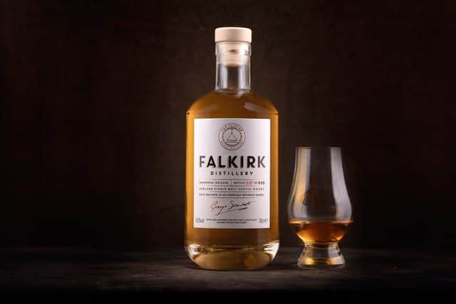 One of the first bottles of Falkirk Distillery whisky going to auction this week. Pic: Contributed