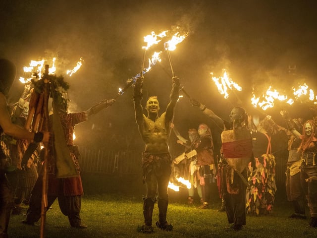 The Green Man during the Beltane Fire Festival in Edinburgh.