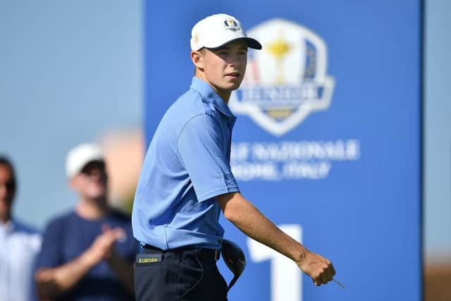 Blairgowrie's Connor Graham helped Europe, captained by Stephen Gallacher, win the Junior Ryder Cup in Rome last year. Picture: Valerio Pennicino/Getty Images.