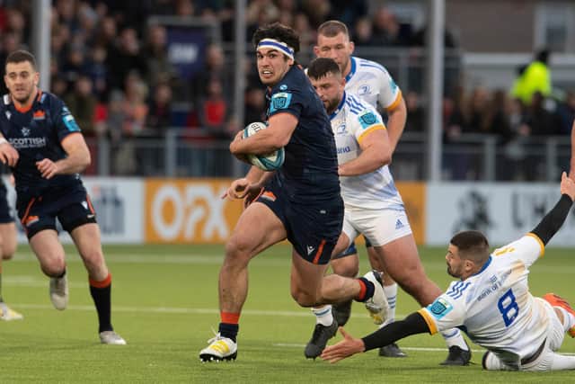 Edinburgh's Stuart McInally on the attack against Leinster.  (Photo by Ross Parker / SNS Group)