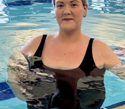 Laura McLeod, 37, from Aberdeen at adult swimming lessons