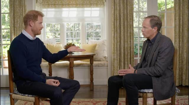 Prince Harry gave an interview to ITV's Tom Bradby to plug his incendiary memoir (Picture: PA)
