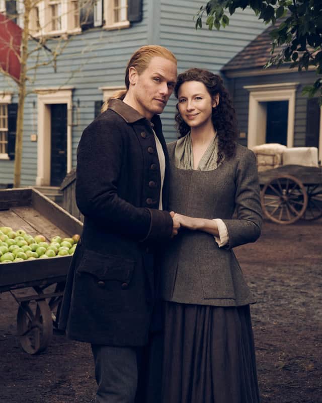 Actors Sam Heughan and Caitriona Balfe in the hit adaptation of the Outlander books, which have sold 25million copies worldwide. PIC: Jason Bell/2021 Starz Entertainment.