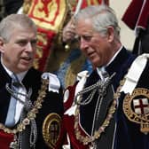 Prince Andrew, Duke of York (left) and King Charles III attend the Most Noble Order of the Garter Ceremony at Windsor Castle. Picture: Peter Nicholls/AFP via Getty Images