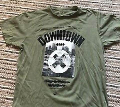An image of the t-shirt. Pic: Police Scotland