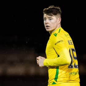 Hibs striker Kevin Nisbet in action during Tuesday's 2-1 win against St Mirren. He came on as a second-half substitute. (Photo by Ross Parker / SNS Group)