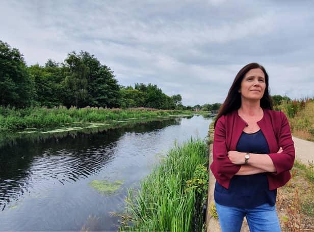 Scottish Canals chief executive Catherine Topley beside the Forth & Clyde Canal in Glasgow. Picture: John Devlin