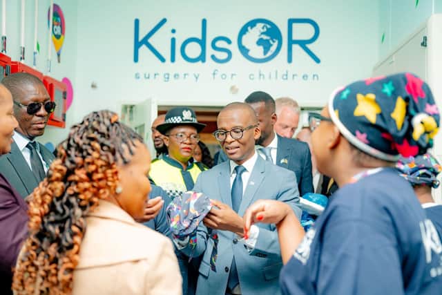 Botswana's VP, Nbada Nkosinathi Gaolathe at the opening of the new operating room.