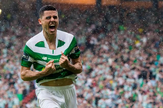 Tom Rogic celebrates scoring the winning goal in the 2017 Scottish Cup final. Picture: SNS