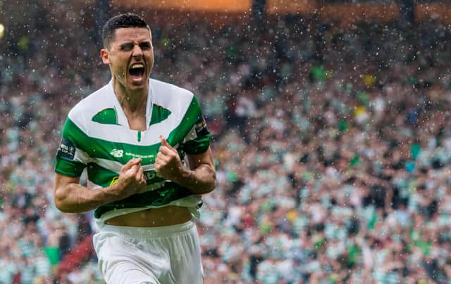 Tom Rogic celebrates scoring the winning goal in the 2017 Scottish Cup final. Picture: SNS
