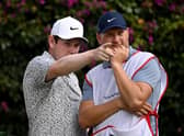 Bob MacIntyre picks out a line with his caddie Mike Thomson on the 18th tee in the second round of the Magical Kenya Open Presented by Absa at Muthaiga Golf Club in Nairobi. Picture: Stuart Franklin/Getty Images.