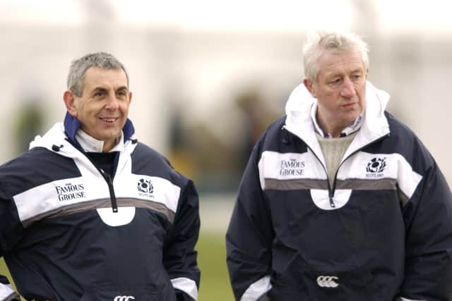 Jim Telfer with long-term coaching sidekick Ian McGeechan. Picture: Dave Rogers/Getty Images