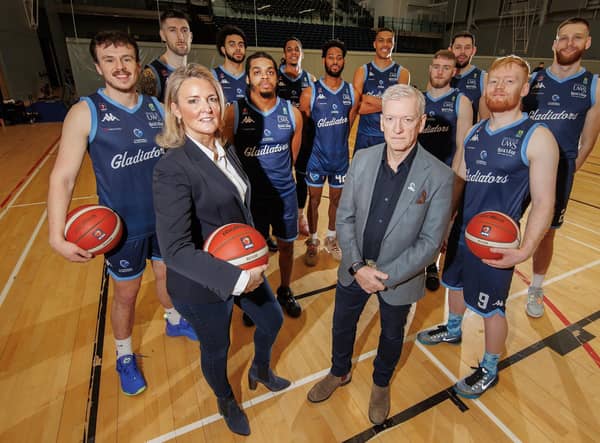 Steve Timoney, centre, says it is a hugely exciting time for Caledonia Gladiators and Scottish basketball.