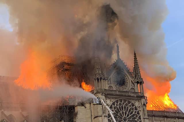 Notre Dame Cathedral on fire in 2019. PIC: Getty