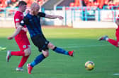 Liam Boyce puts Hearts 1-0 up at Stirling Albion.