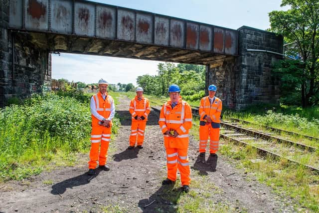 The Levenmouth line which carried its last freight trains 20 years ago will be electrified as part of its re-opening for re-charging battery trains. Picture: Chris Watt