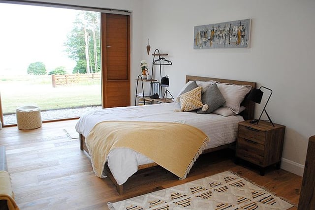 The bright and airy bedroom of Snowdrop House, which is owned by a property developer.