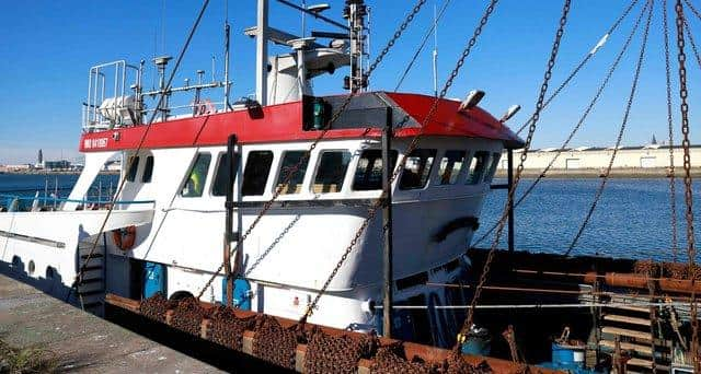 Scottish-operated trawler Cornelis Gert Jan tied up in Le Havre's harbour (Picture: Sameer al-Doumy/AFP via Getty Images)