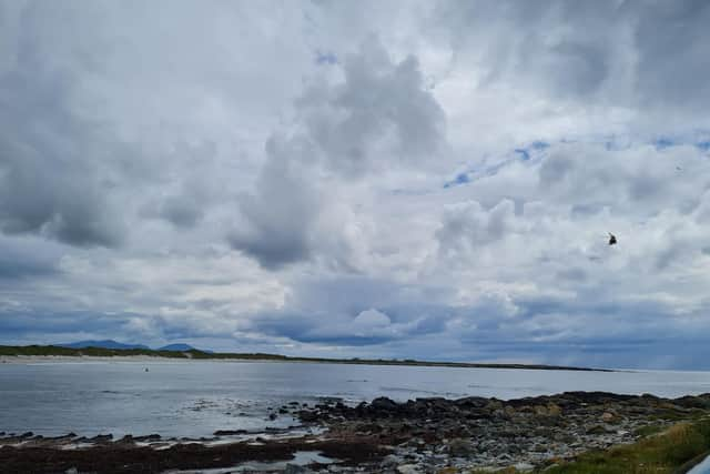 The group of children being swept out to sea at Culla Bay, Isle of Benbecula (Photo: HM Coastguard Benbecula).