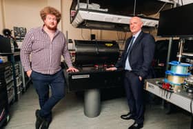 Dr Ross Donaldson and Professor Gerald Buller with technology that will be used in the optical ground station. Picture: Ben Glasgow/Heriot-Watt University