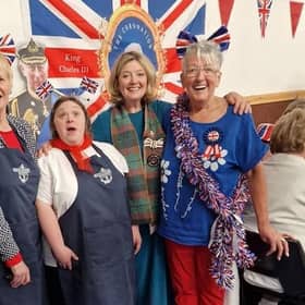 Deputy Lieutenant of Aberdeenshire, Fiona Kennedy (second right) with some of the helpers and Cllr Dianne Beagrie (left).