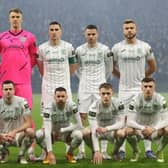 Hibs lined up at the Premier Sports Cup final. (Photo by Alan Harvey / SNS Group)