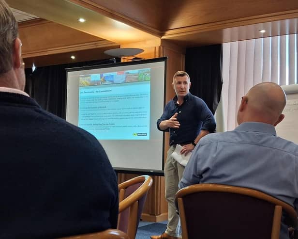 Lorcan Hayes from RJ McLeod addresses attendees