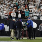 Miami Dolphins quarterback Tua Tagovailoa left the field on a stretcher and was taken to a hospital in Cincinnati.