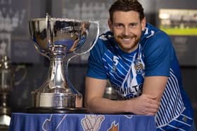 Kilmarnock defender Ash Taylor pictured with the League Cup trophy before he attempts to end his Hampden heartache against Celtic in this weekend's semi-final. (Photo by Alan Harvey / SNS Group)
