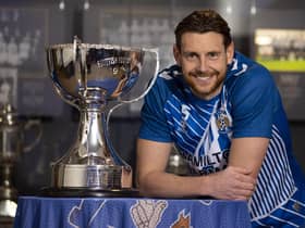 Kilmarnock defender Ash Taylor pictured with the League Cup trophy before he attempts to end his Hampden heartache against Celtic in this weekend's semi-final. (Photo by Alan Harvey / SNS Group)