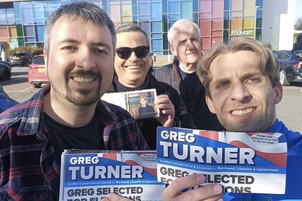 Greg Turner, far right, has been ditched as a council candidate by the Scottish Conservatives.