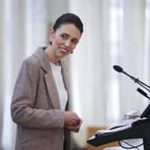 Prime Minister of New Zealand Jacinda Ardern speaks to media during a press conference at Parliament. Picture: Hagen Hopkins/Getty Images