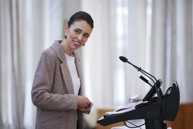 Prime Minister of New Zealand Jacinda Ardern speaks to media during a press conference at Parliament. Picture: Hagen Hopkins/Getty Images