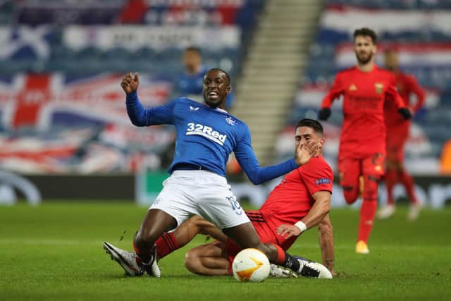 Glen Kamara, pictured in action against Benfica at Ibrox last November, has excelled on the European stage for Rangers. (Photo by Ian MacNicol/Getty Images)