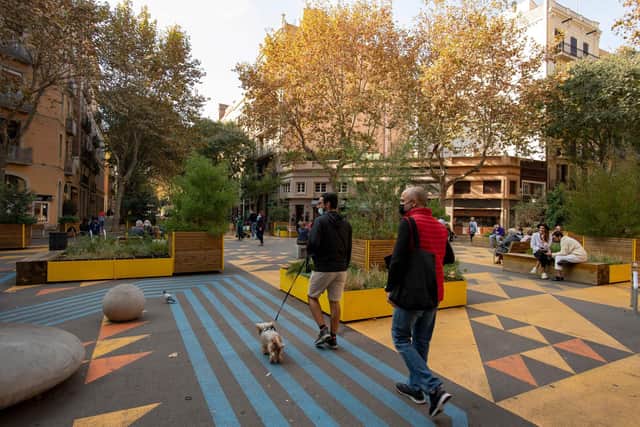 Barcelona council has created car-free zones in parts of the city (Picture: Josep Lago/AFP via Getty Images)