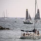 Tourism boats gather as teams compete on the third day of the 37th America's Cup preliminary regatta in Spain. Picture: Josep Lago/AFP via Getty Images