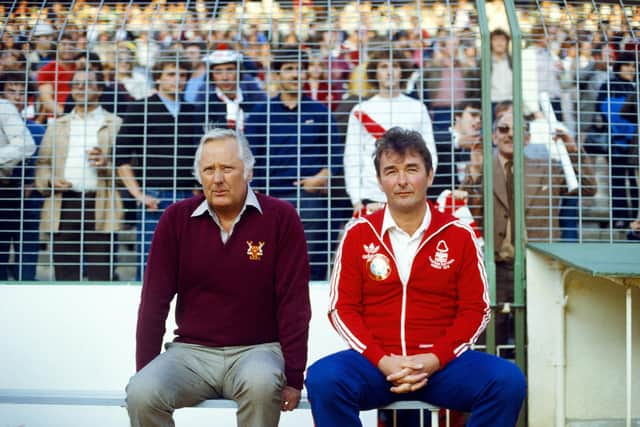I Believe In Miracles captures the glory years of Nottingham Forest under manager Brian Clough, right, and his assistant Peter Taylor. They are pictured here at the 1980 European Cup final in which Forest defeated Hamburg SV 1-0 at the Santiago Bernabeu Stadium in Madrid.