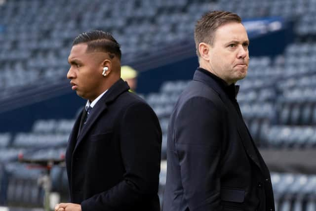 Rangers manager Michael Beale ((right) will sit down with Alfredo Morelos at the end of the season. (Photo by Alan Harvey / SNS Group)