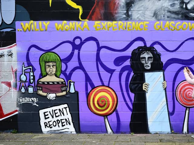 Glasgow's Willy Wonka Experience has inspired a mural featuring an Oompa Loompa and The Unknown - and now the event's notoriety has sparked an event in the US. Picture: John Devlin