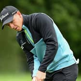 Grant Forrest putts on the seventh green during day two of the Betfred British Masters hosted by Sir Nick Faldo 2023 at The Belfry. Picture: Ross Kinnaird/Getty Images.