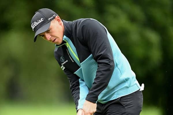 Grant Forrest putts on the seventh green during day two of the Betfred British Masters hosted by Sir Nick Faldo 2023 at The Belfry. Picture: Ross Kinnaird/Getty Images.