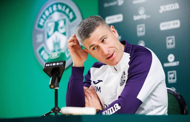 Hibs manager Nick Montgomery speaks to the media ahead of Saturday's trip to Rugby Park to face Kilmarnock.