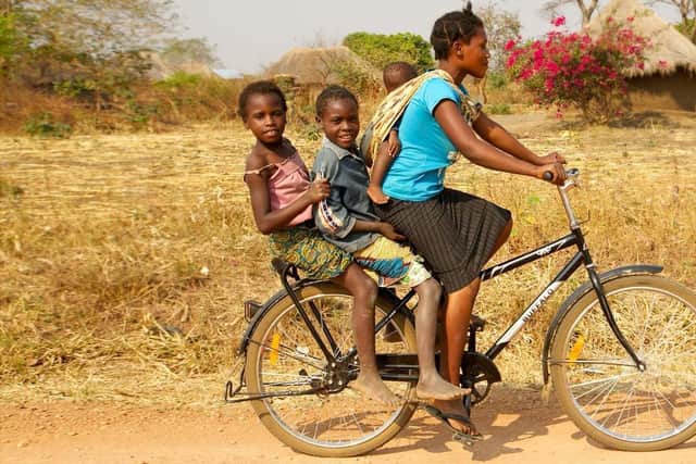 Buffalo bicycles enable children to be carried over rugged terrain. Picture: World Bicycle Relief